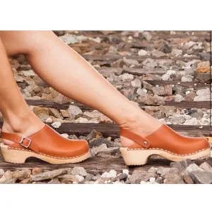 MIA Alma Clogs Mules Luggage Leather Platform Casual Retro Boho Hippie Tan 7