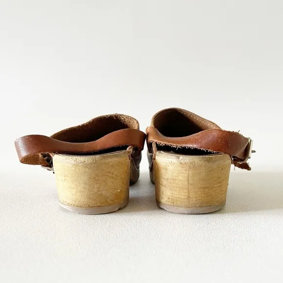 MIA Alma Clogs Mules Luggage Leather Platform Casual Retro Boho Hippie Tan 7