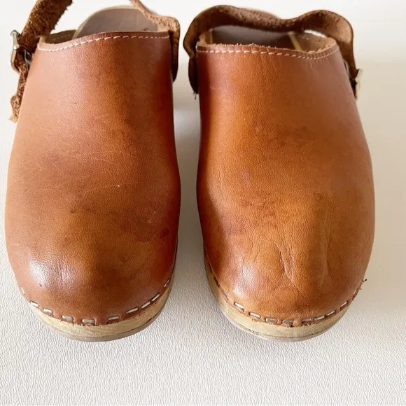 MIA Alma Clogs Mules Luggage Leather Platform Casual Retro Boho Hippie Tan 7