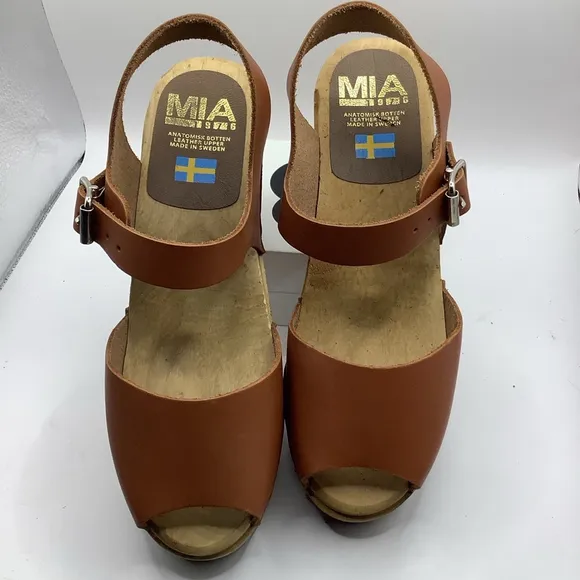 MIA Women's Brown Leather Greta Clogs Size (39)