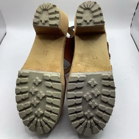 MIA Women's Brown Leather Greta Clogs Size (39)