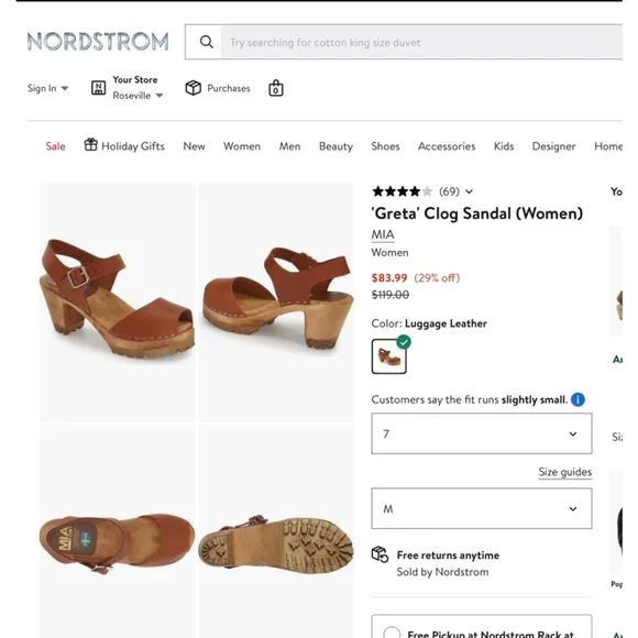 MIA Women's Brown Leather Greta Clogs Size (39)