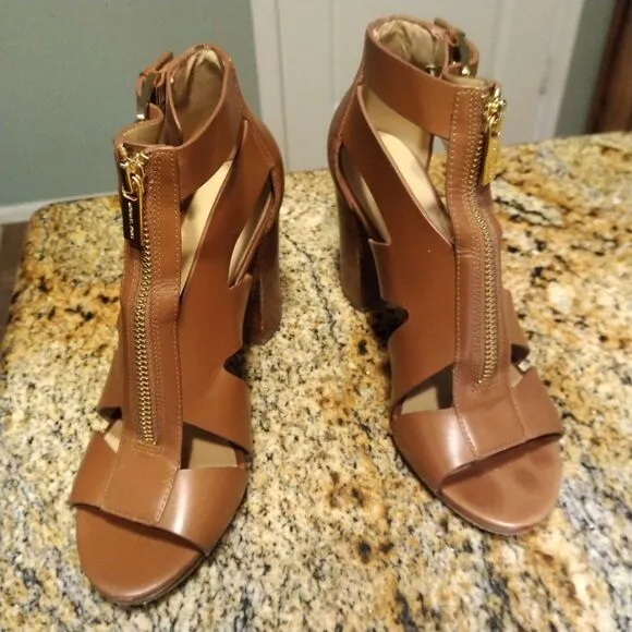 MICHAEL KORS Anya Open Toe Sandal Heels 6.5 US M