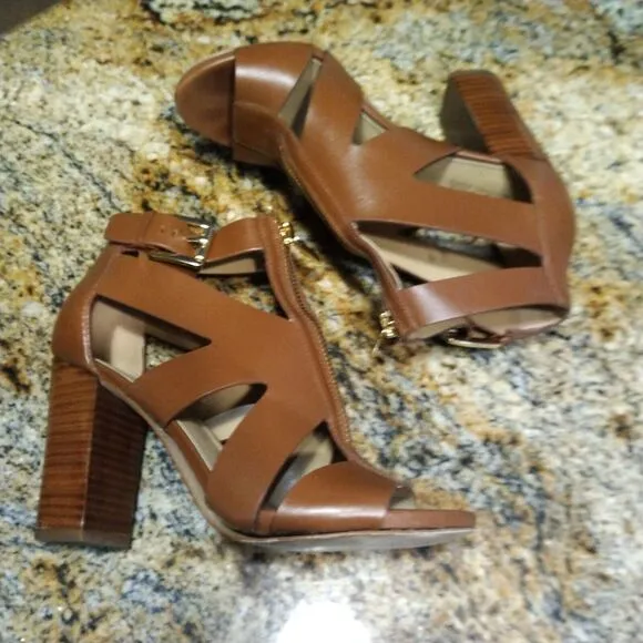 MICHAEL KORS Anya Open Toe Sandal Heels 6.5 US M