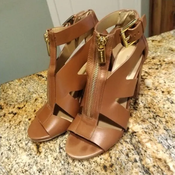 MICHAEL KORS Anya Open Toe Sandal Heels 6.5 US M