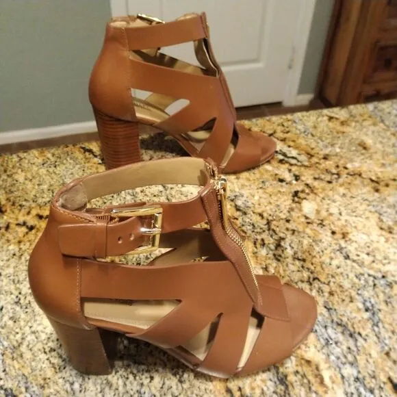 MICHAEL KORS Anya Open Toe Sandal Heels 6.5 US M