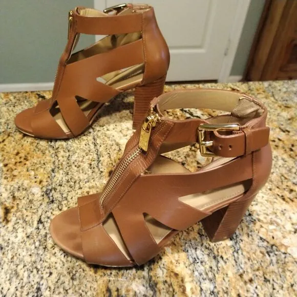 MICHAEL KORS Anya Open Toe Sandal Heels 6.5 US M
