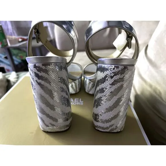 Michael Kors Ashton platform Sz 8‎ Silver