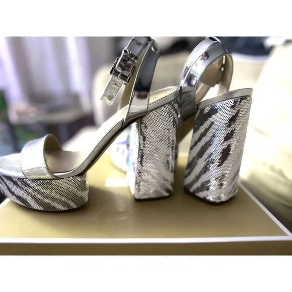Michael Kors Ashton platform Sz 8‎ Silver