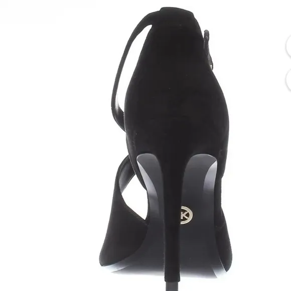 MICHAEL KORS Estee Cross Strap Suede Heels