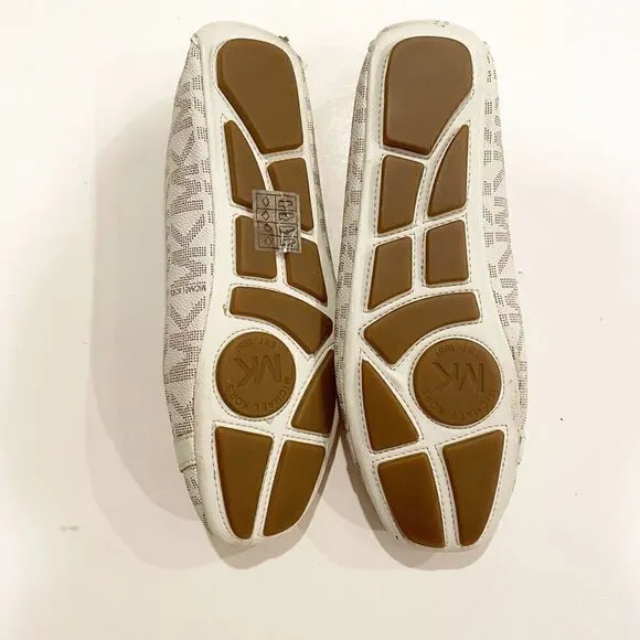 Michael Kors Fulton Studded Logo Moccasin White Size 8 $155.00