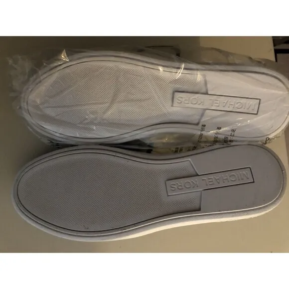 Michael Kors Keaton Slip-On Black Coated Canvas 8.5 Women's Sport New in Box
