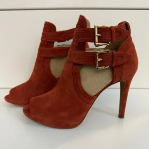 Michael Kors Lawson Open Toe Heels Nutmeg 6.5