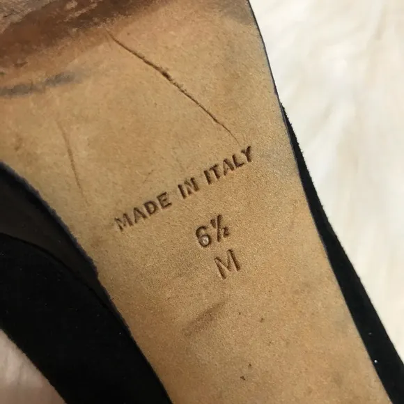 Michael Kors Size 6.5 Black Suede Open Toe Heels