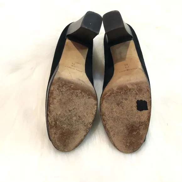 Michael Kors Size 6.5 Black Suede Open Toe Heels