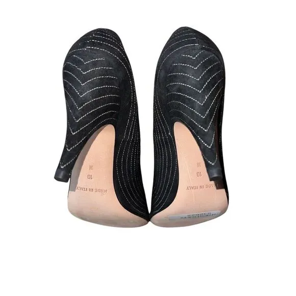 Michael Kors Black Suede Open Toe Chagall Heels Womens Size 10 read description