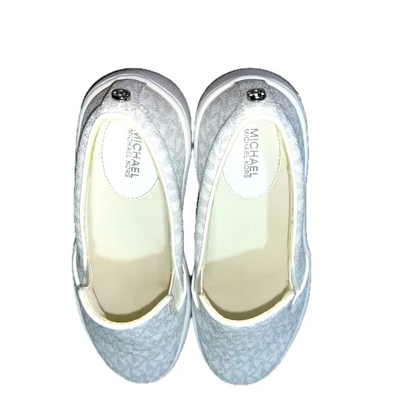 MICHAEL Michael Kors Teddi Signature Logo Slip-On Sneaker,Bright White,Size 6.5M