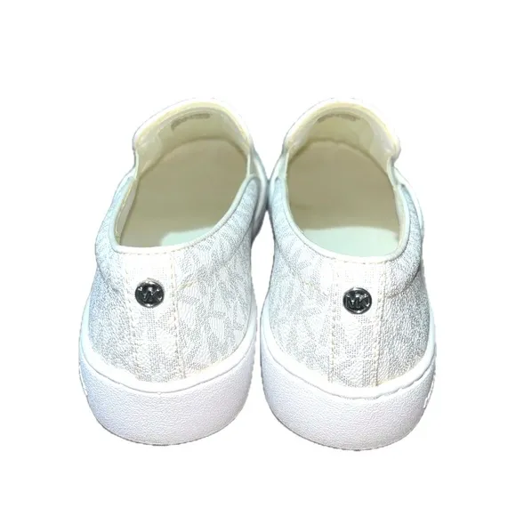 MICHAEL Michael Kors Teddi Signature Logo Slip-On Sneaker,Bright White,Size 6.5M
