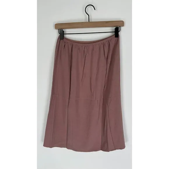 Mimu Maxi Slip On Skirt Mauve Womens XS Linen Blend New