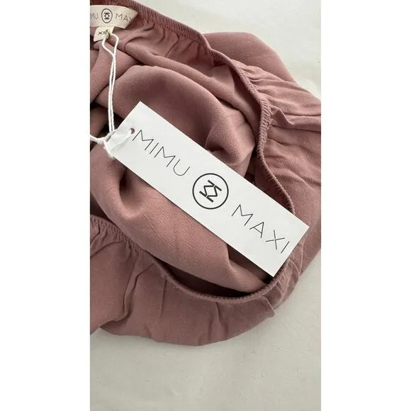 Mimu Maxi Slip On Skirt Mauve Womens XS Linen Blend New
