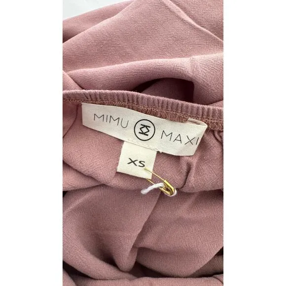 Mimu Maxi Slip On Skirt Mauve Womens XS Linen Blend New