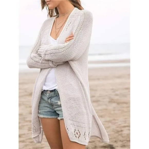 Misassy Womens Open Front Knit Sheer Cardigans Summer Boho Lightweight Long