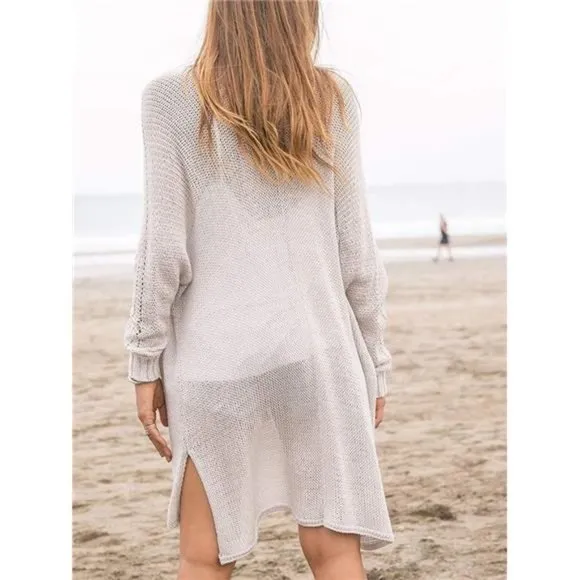 Misassy Womens Open Front Knit Sheer Cardigans Summer Boho Lightweight Long