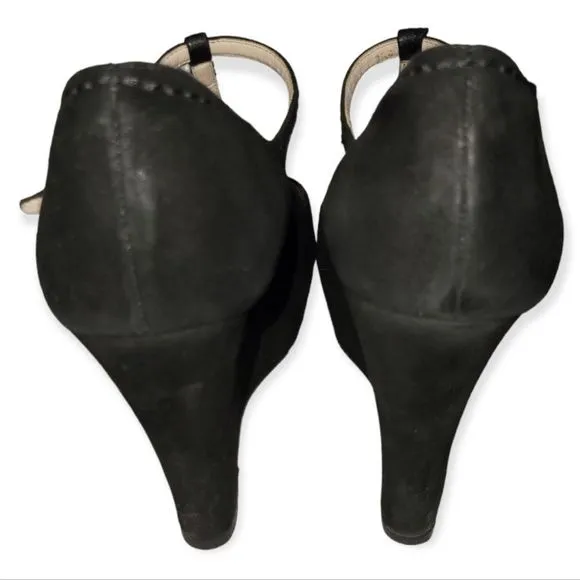 Miu Miu T-strap Open Toe Platform Wedge Heels Size 7 1/2