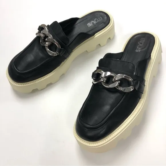 Mjus DaVinci chain detail loafer lug sole Slide mule Size 41