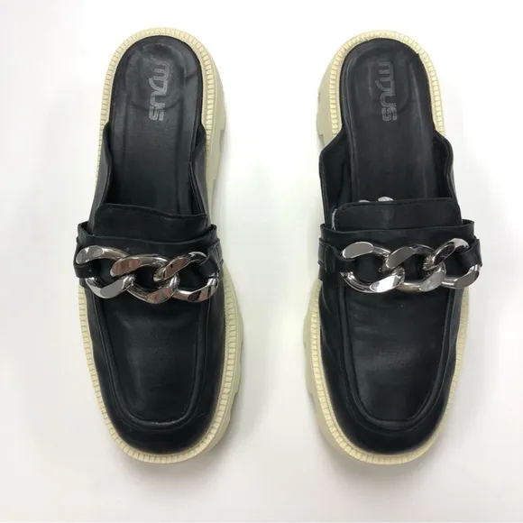 Mjus DaVinci chain detail loafer lug sole Slide mule Size 41