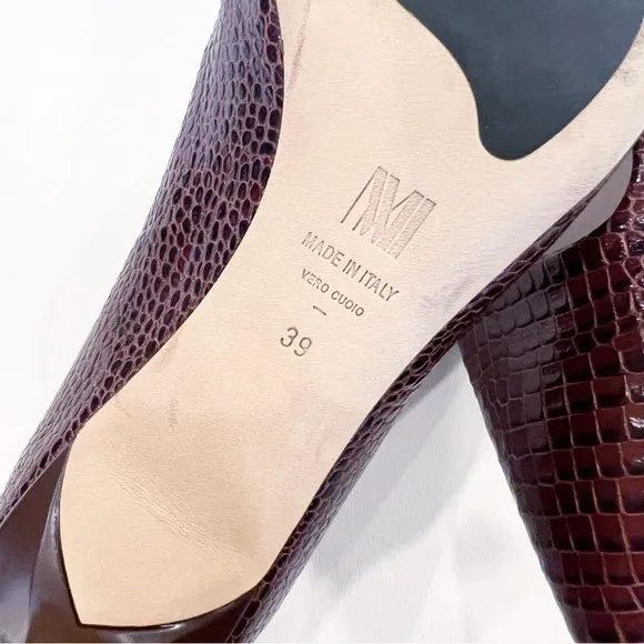 MM Lafleur Ginger Pump Brown Croc Size 39