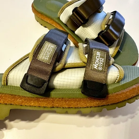Moncler Genius x Suicoke Moto Slides Green EU 43 / US 10 NEW