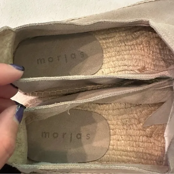 MORJAS Espadrille Light Gray Suede 9.5 Slip On Shoe Casual Made in Spain