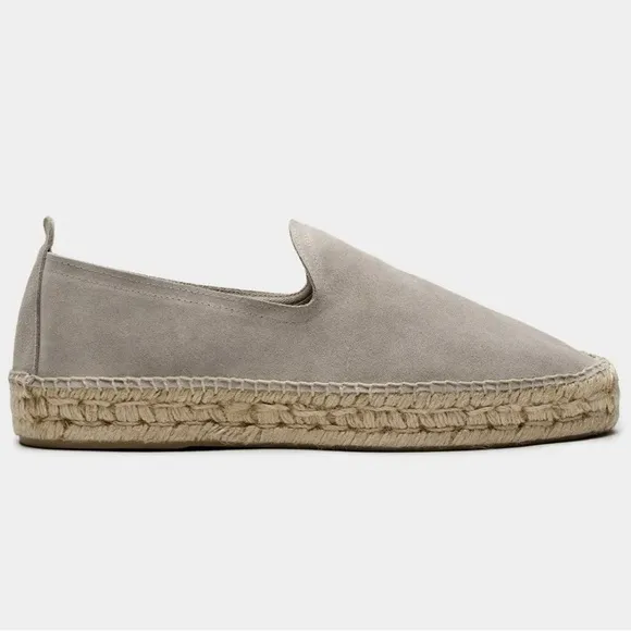 MORJAS Espadrille Light Gray Suede 9.5 Slip On Shoe Casual Made in Spain