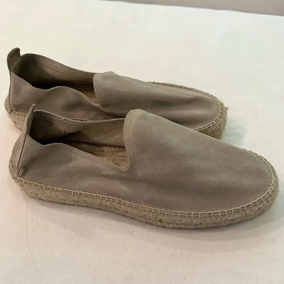 MORJAS Espadrille Light Gray Suede 9.5 Slip On Shoe Casual Made in Spain