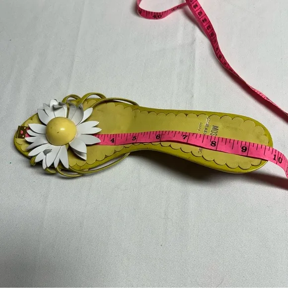 Moschino Cheap And Chic Green‎ Yellow Daisy Flower Ktten Heels Slides Womens 7