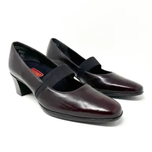 Munro Danielle Leather Pump. Chunky Low Block Heels. Dark Brown. Size  8