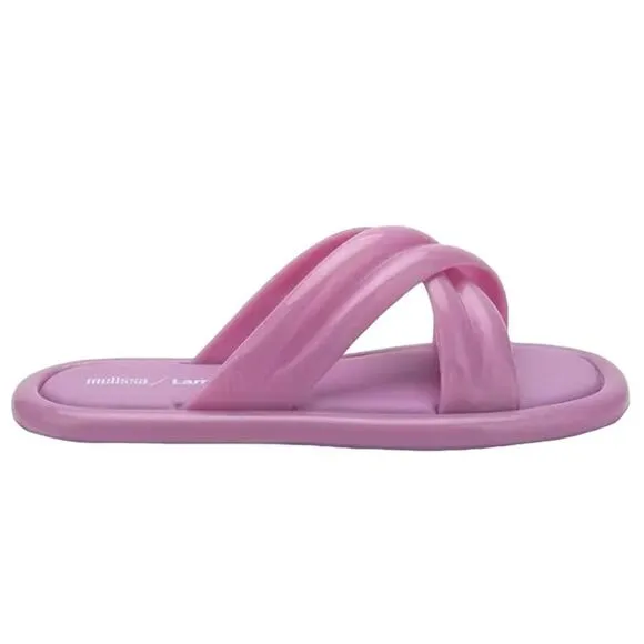 MWOB LARROUDE  X Melissa Cali Cross-Strap Slides - Lilac