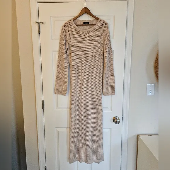 Naadam Textured Crochet Maxi Dress Size Small