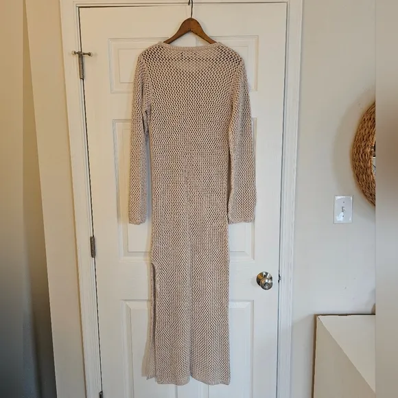 Naadam Textured Crochet Maxi Dress Size Small