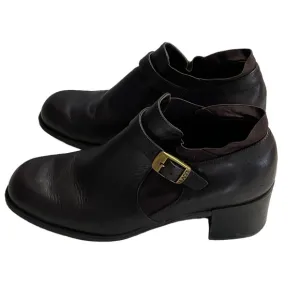 Naot Brown Leather Stacked Heel Slip On Buckle Shoe Ankle Booties  Size 40/9