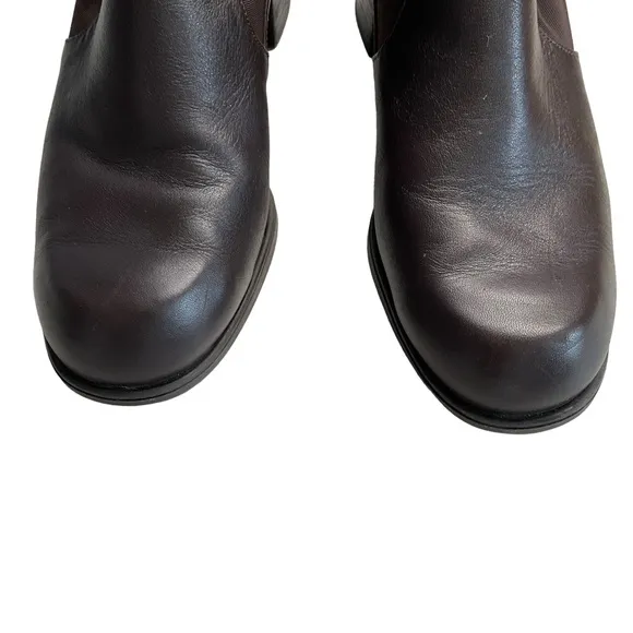 Naot Brown Leather Stacked Heel Slip On Buckle Shoe Ankle Booties  Size 40/9