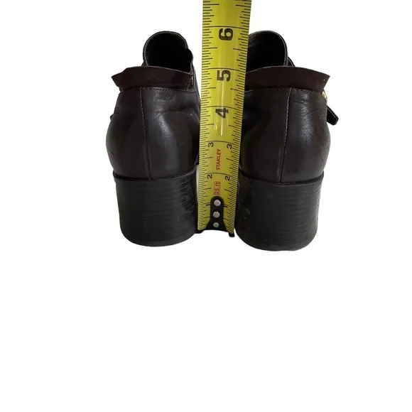 Naot Brown Leather Stacked Heel Slip On Buckle Shoe Ankle Booties  Size 40/9