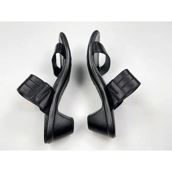 NAOT Isis Wedge Sandals‎ Women 40 US 9 EUC Leather Open Toe Comfort Heels Black