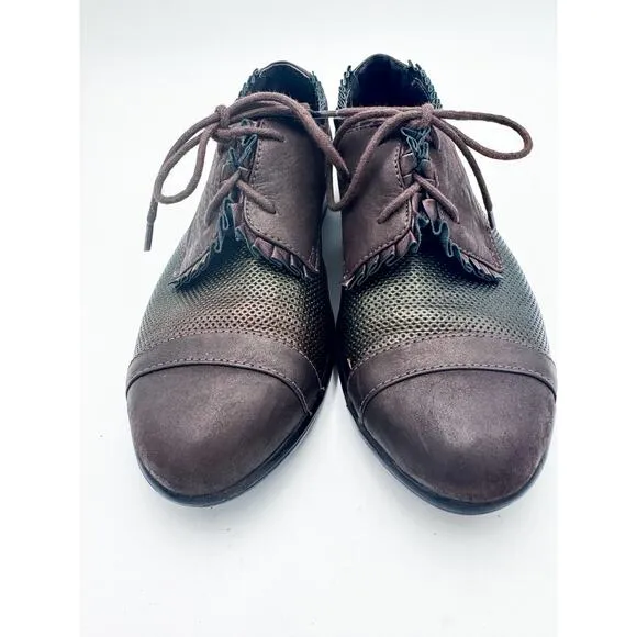 Naot Yama Brown Iridescent Brown Leather Oxfords Size 38