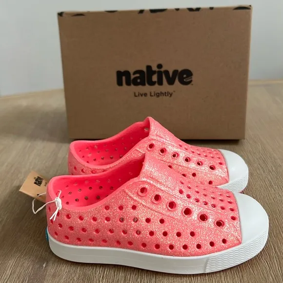 Native Jefferson Bling Floyd Bling Shell White Pink Toddler Child 9 10