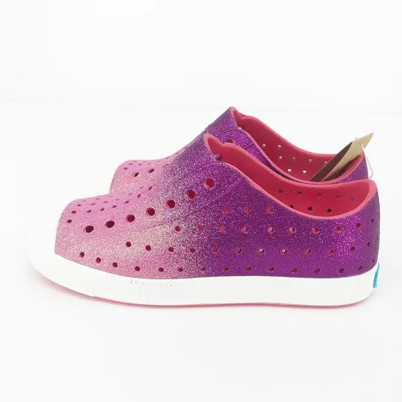 Native Kids Jefferson Shoes 13 Starfish Dazzle Bling Pink White Synthetic NIB
