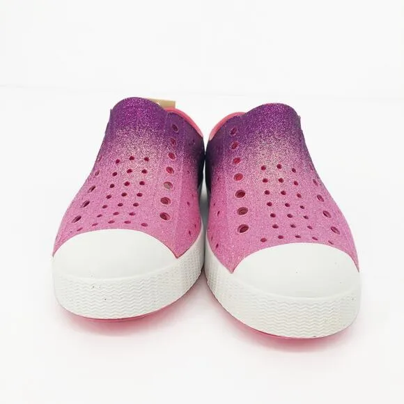 Native Kids Jefferson Shoes 13 Starfish Dazzle Bling Pink White Synthetic NIB