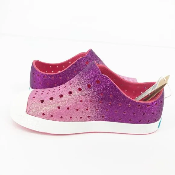 Native Kids Jefferson Shoes 13 Starfish Dazzle Bling Pink White Synthetic NIB