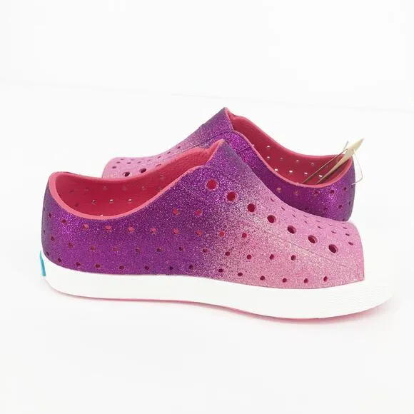 Native Kids Jefferson Shoes 13 Starfish Dazzle Bling Pink White Synthetic NIB